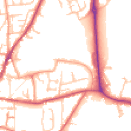 Daytime road noise heatmap for HR9 7BW
