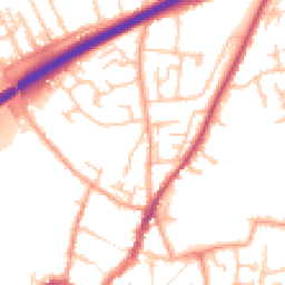Daytime road noise heatmap for HR9 7DN