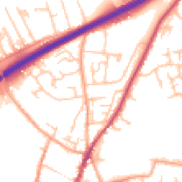 Daytime road noise heatmap for HR9 7ER