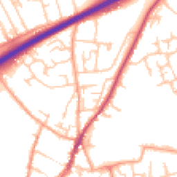 Daytime road noise heatmap for HR9 7EW