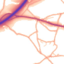 Daytime road noise heatmap for HR9 7FD