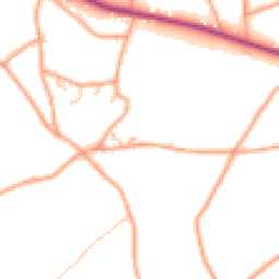 Daytime road noise heatmap for HR9 7FJ