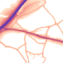 Daytime road noise heatmap for HR9 7FU