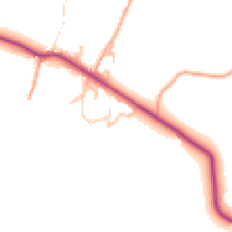Daytime road noise heatmap for HR9 7HF