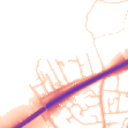 Daytime road noise heatmap for HR9 7JR