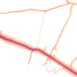 Daytime road noise heatmap for HR9 7NY