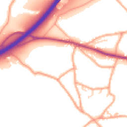 Daytime road noise heatmap for HR9 7SE