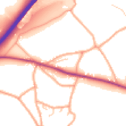 Daytime road noise heatmap for HR9 7SN