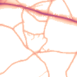 Daytime road noise heatmap for HR9 7SU