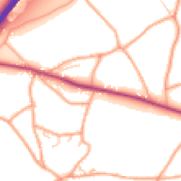 Daytime road noise heatmap for HR9 7SW