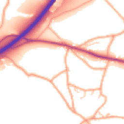 Daytime road noise heatmap for HR9 7WG