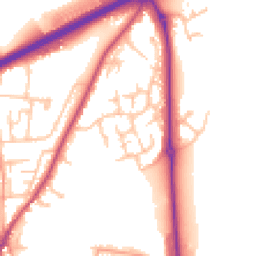 Daytime road noise heatmap for HR9 7XQ
