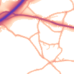 Daytime road noise heatmap for HR9 7ZQ