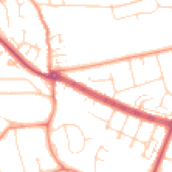 Daytime road noise heatmap for HU10 6AD