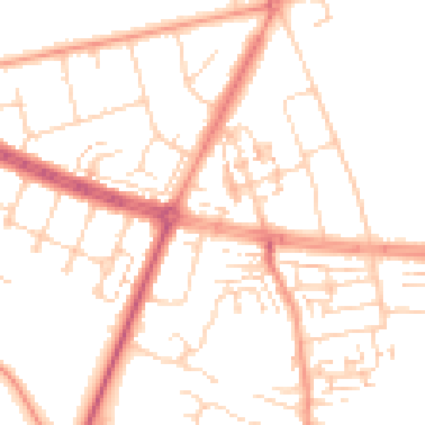 Daytime road noise heatmap for HU10 6AN