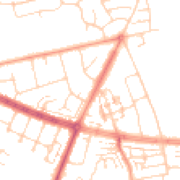 Daytime road noise heatmap for HU10 6AX