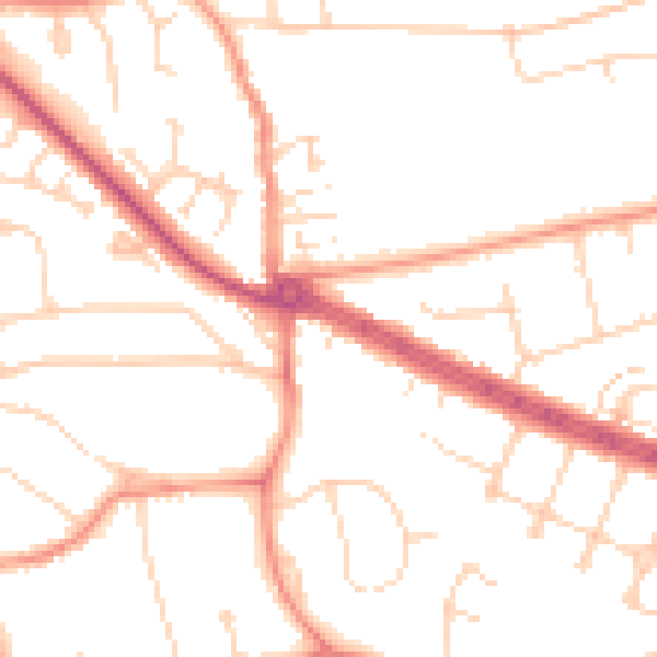 Daytime road noise heatmap for HU10 6BN