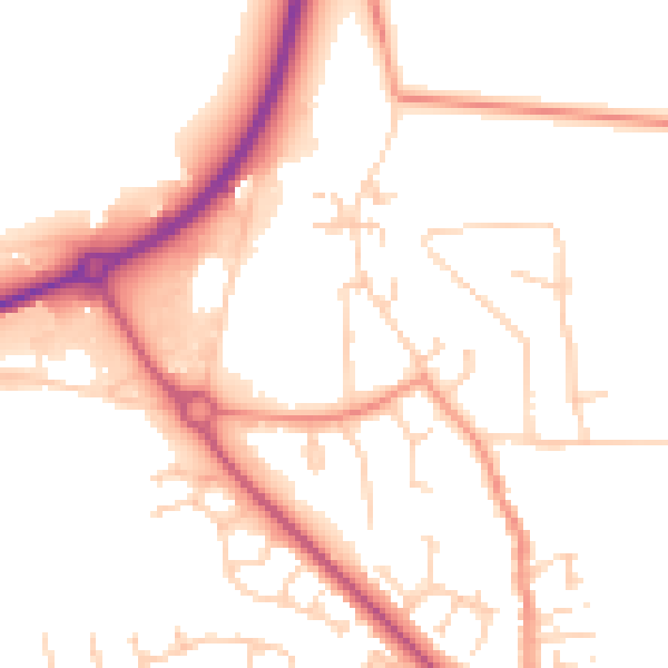 Daytime road noise heatmap for HU10 6DD