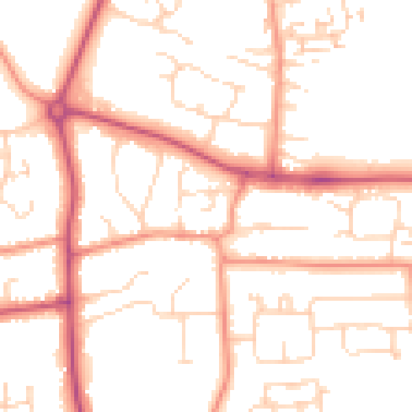 Daytime road noise heatmap for HU10 7DB