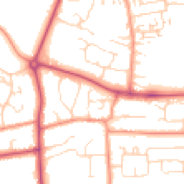 Daytime road noise heatmap for HU10 7DF