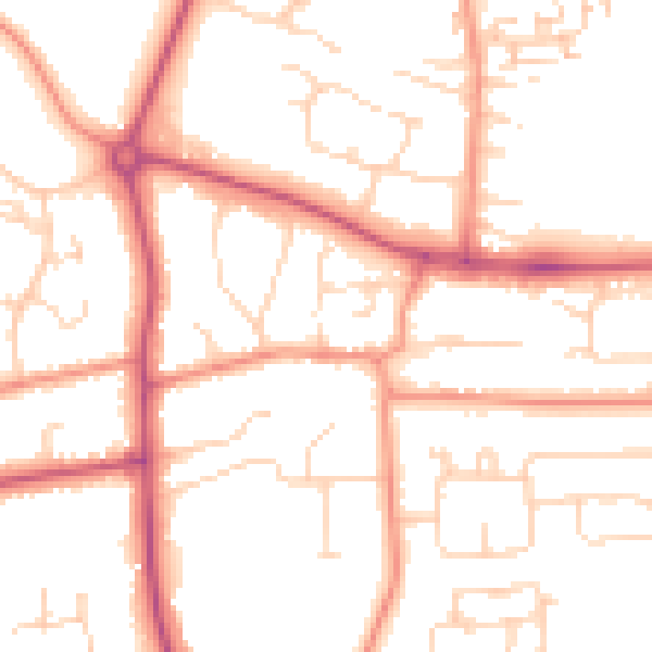 Daytime road noise heatmap for HU10 7DG