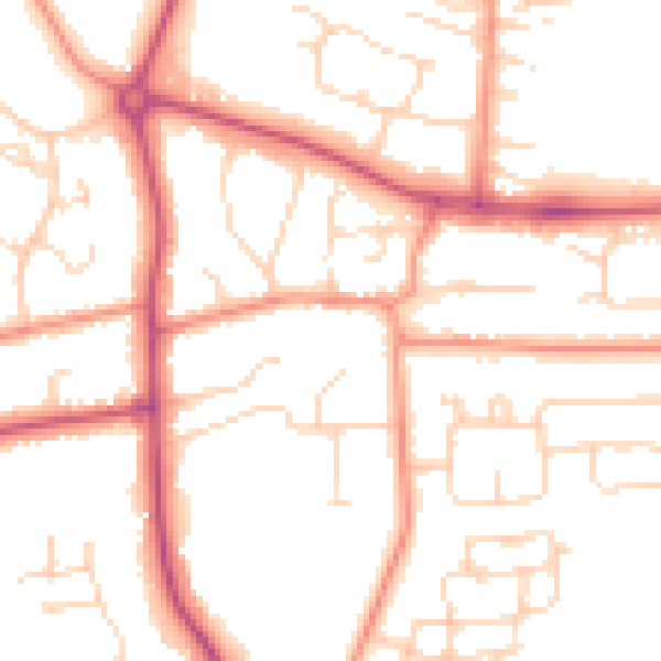 Daytime road noise heatmap for HU10 7FB