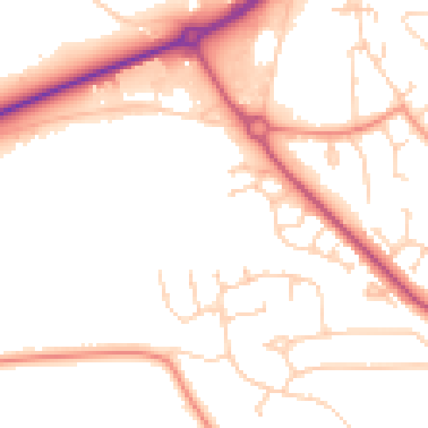 Daytime road noise heatmap for HU10 7GG