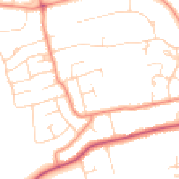 Daytime road noise heatmap for HU10 7JL