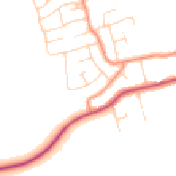 Daytime road noise heatmap for HU10 7LA