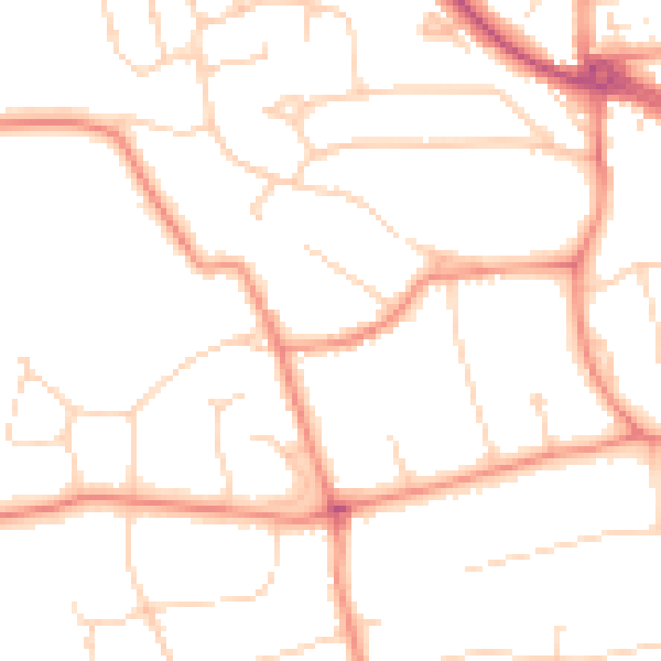 Daytime road noise heatmap for HU10 7TQ