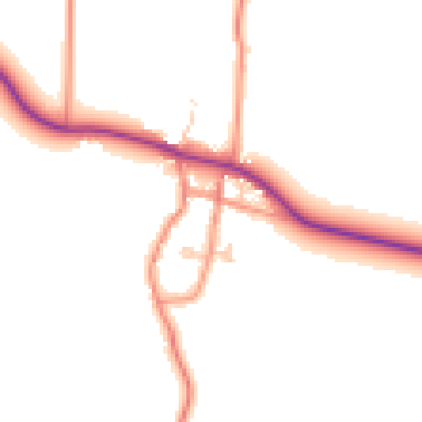 Daytime road noise heatmap for HU12 0AA