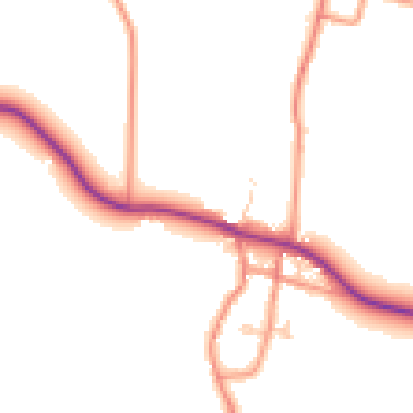 Daytime road noise heatmap for HU12 0AL
