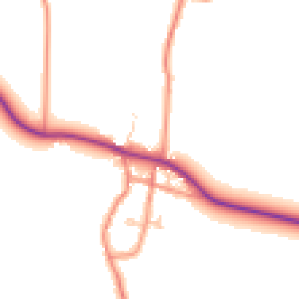 Daytime road noise heatmap for HU12 0BG