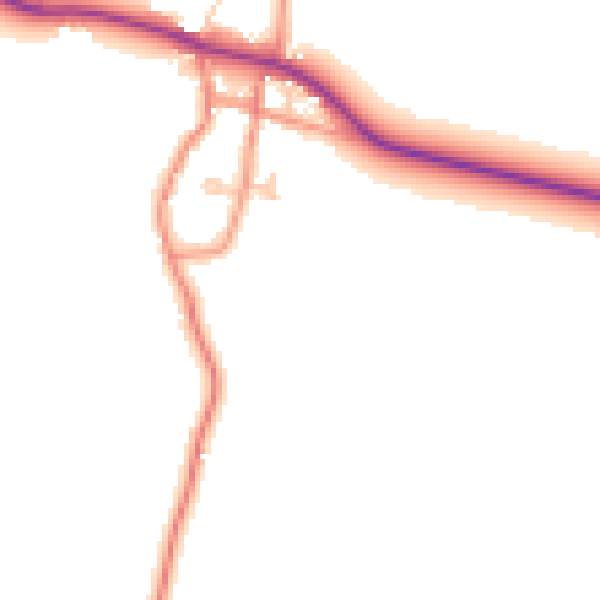 Daytime road noise heatmap for HU12 0DU