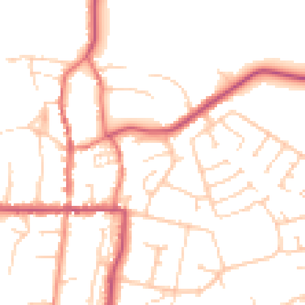 Daytime road noise heatmap for HU12 8LR