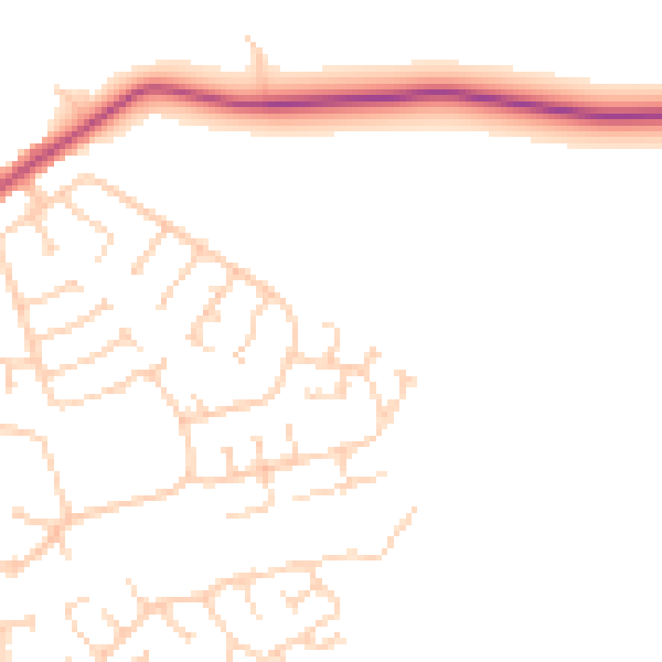 Daytime road noise heatmap for HU12 8PJ