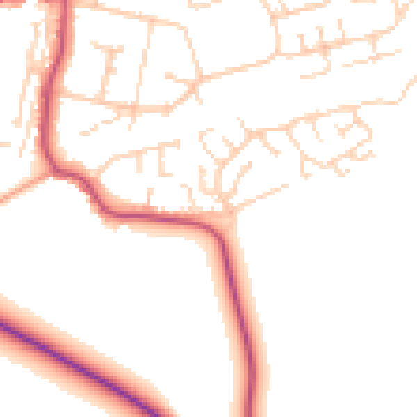 Daytime road noise heatmap for HU12 8QB