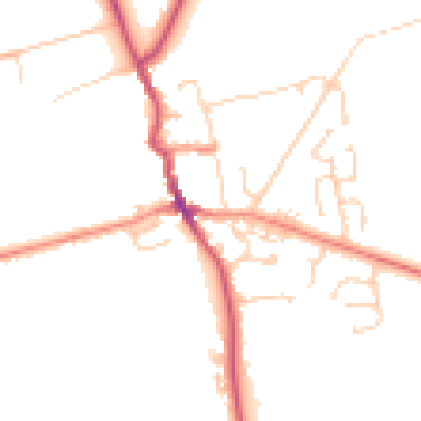 Daytime road noise heatmap for HU12 8US