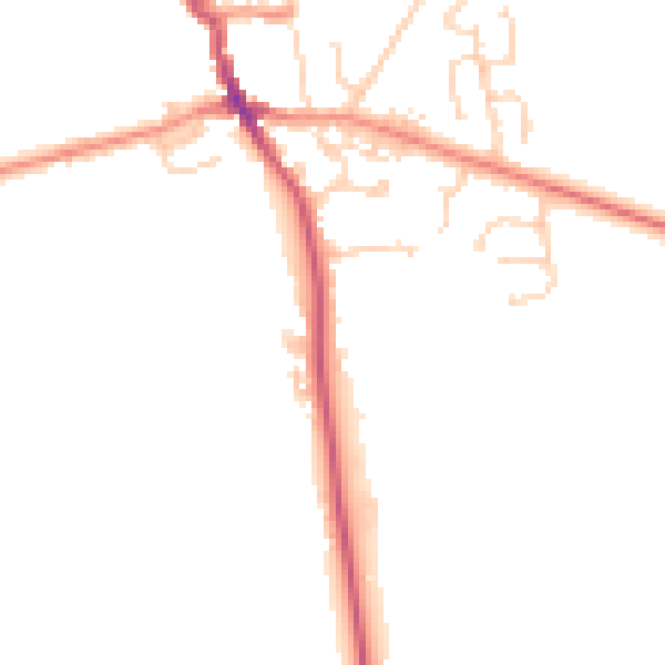 Daytime road noise heatmap for HU12 8UY