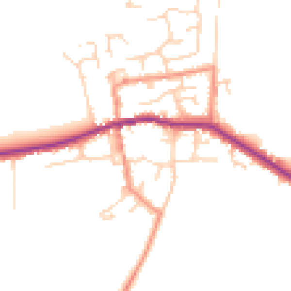 Daytime road noise heatmap for HU12 9QZ