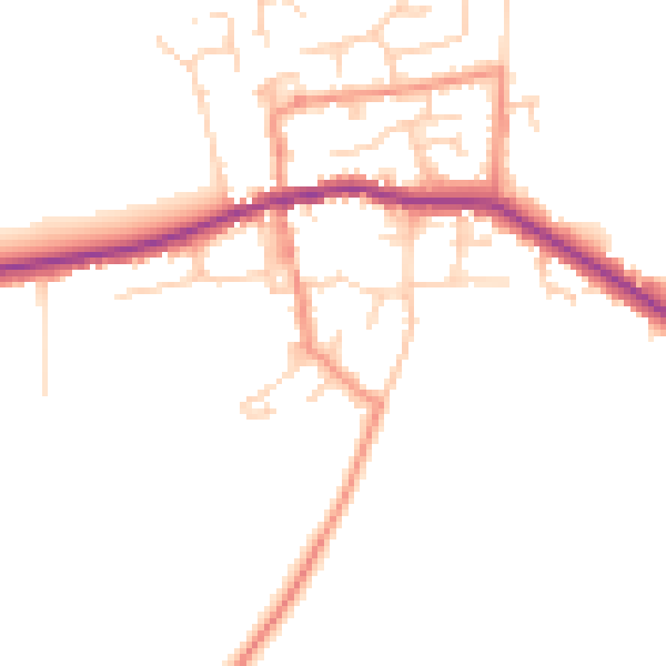 Daytime road noise heatmap for HU12 9RP