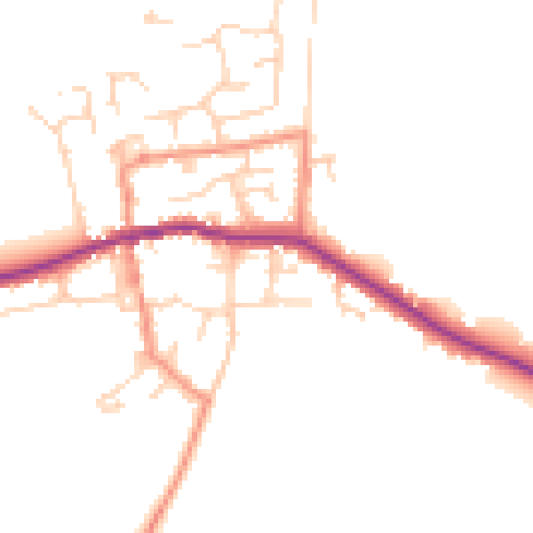 Daytime road noise heatmap for HU12 9SE