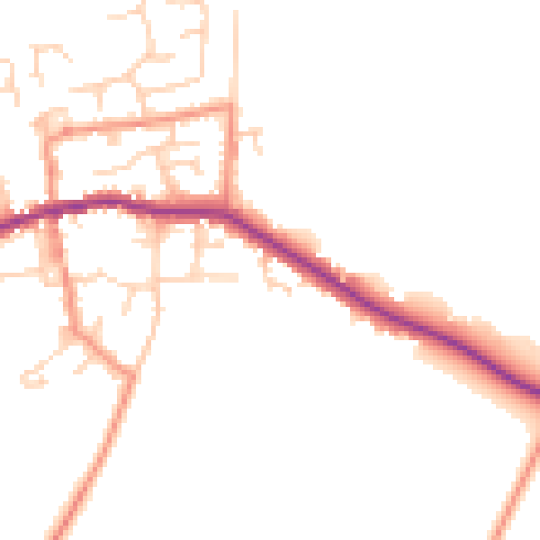 Daytime road noise heatmap for HU12 9SL