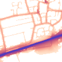 Daytime road noise heatmap for HU13 0DW