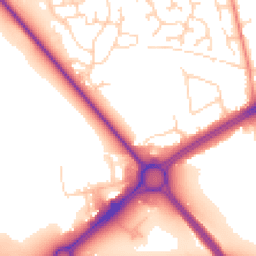 Daytime road noise heatmap for HU13 0SZ