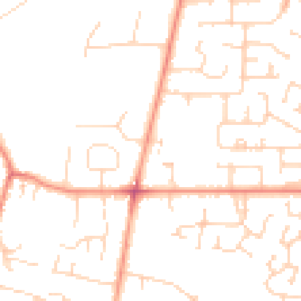 Daytime road noise heatmap for HU15 1AE