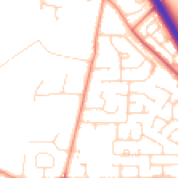 Daytime road noise heatmap for HU15 1AL