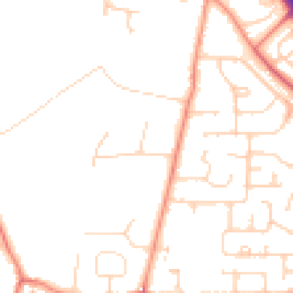 Daytime road noise heatmap for HU15 1AN