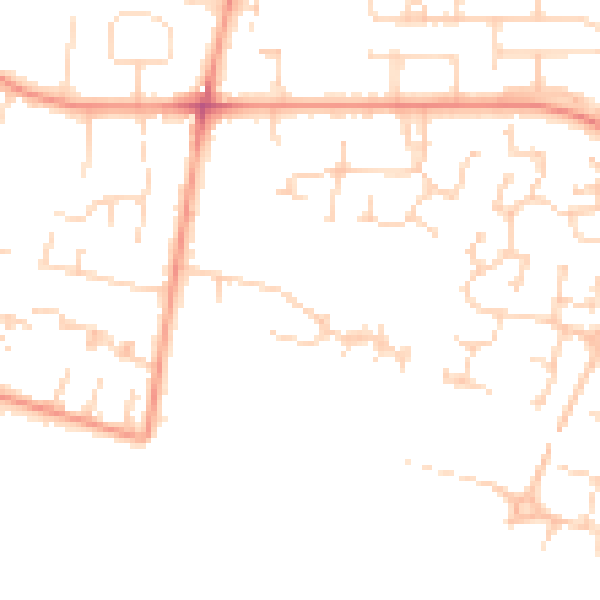 Daytime road noise heatmap for HU15 1BD