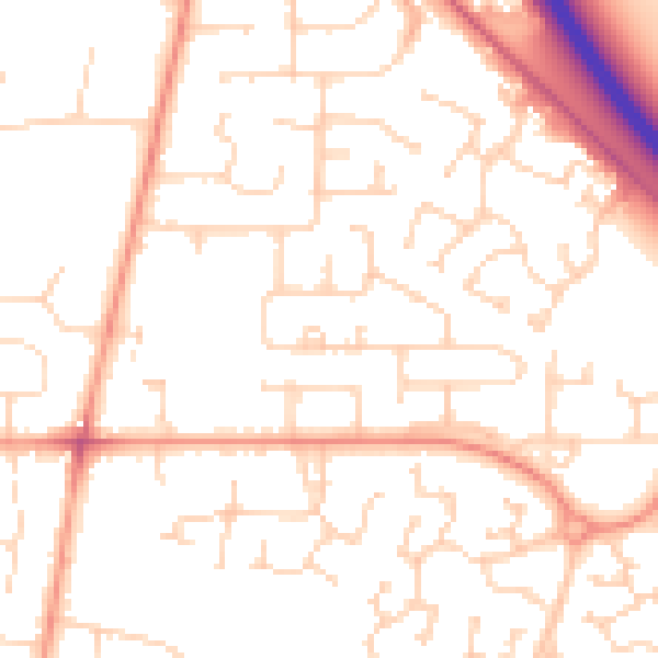 Daytime road noise heatmap for HU15 1BU